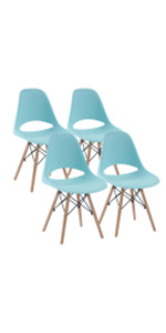 PLASTIC DINING CHAIRS SET OF 4