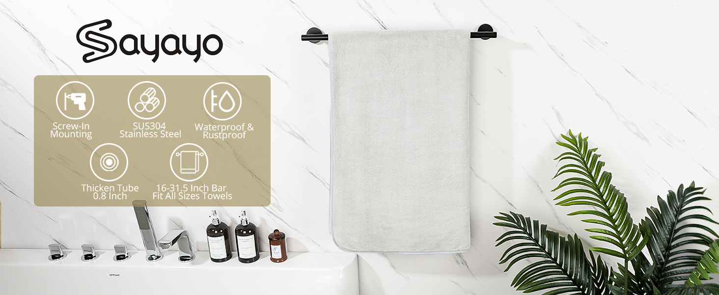 black bathroom towel bar