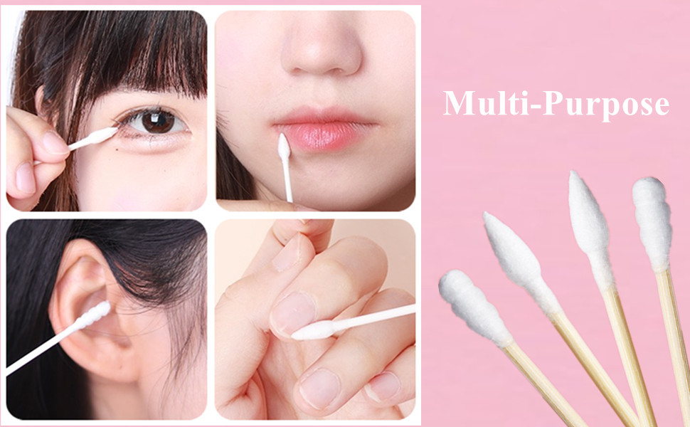 Cotton Swabs, Cotton Swabs for Ears, Spiral & Pointed Head