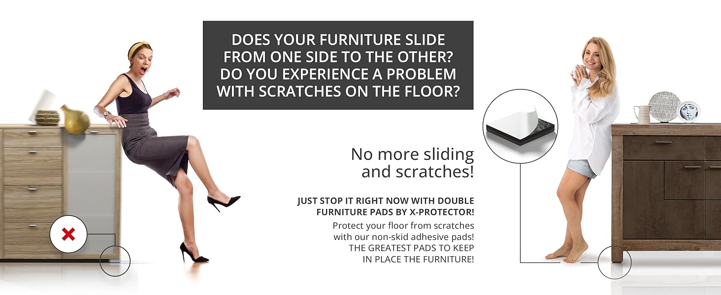 XProtector Non Slip Furniture Pads 16 PCS 2" Prime Line Anti Slip