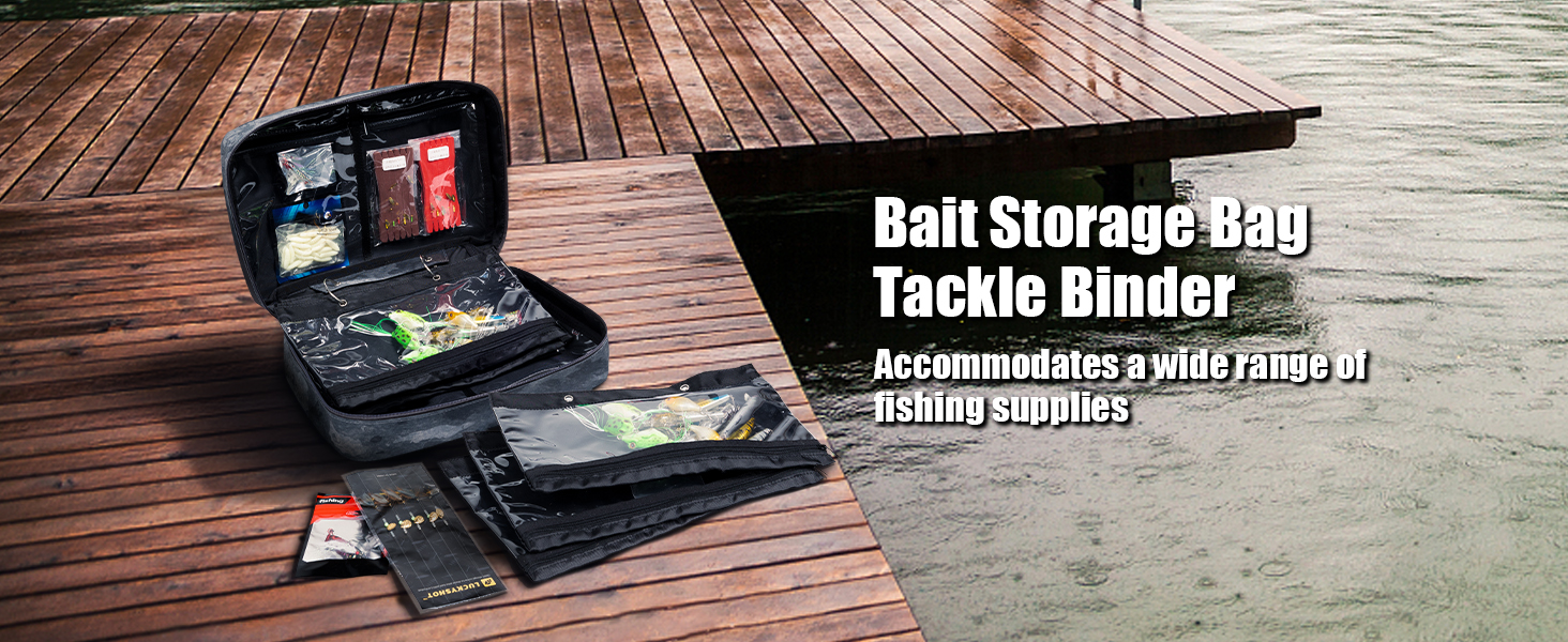 FEIWOOD GEAR Fishing Tackle Bag Bait Binder, Soft Plastic Bait Storage, Saltwater
