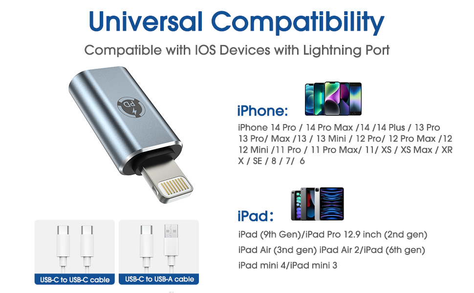 TechMatte USB C to Lightning Adapter, [2 Pack] 27W PD Fast Charging