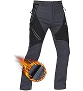TACVASEN Men's Skiing Snow Pants Fleece Lined Waterproof Winter Insulated Hiking Pant for Outdoor...