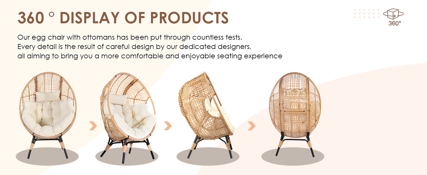 RADIATA Egg Chair with Footrest Outdoor Wicker Patio Egg