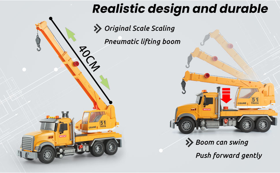 Amazon.com: Wenbeier Construction Crane Truck Toys with Long