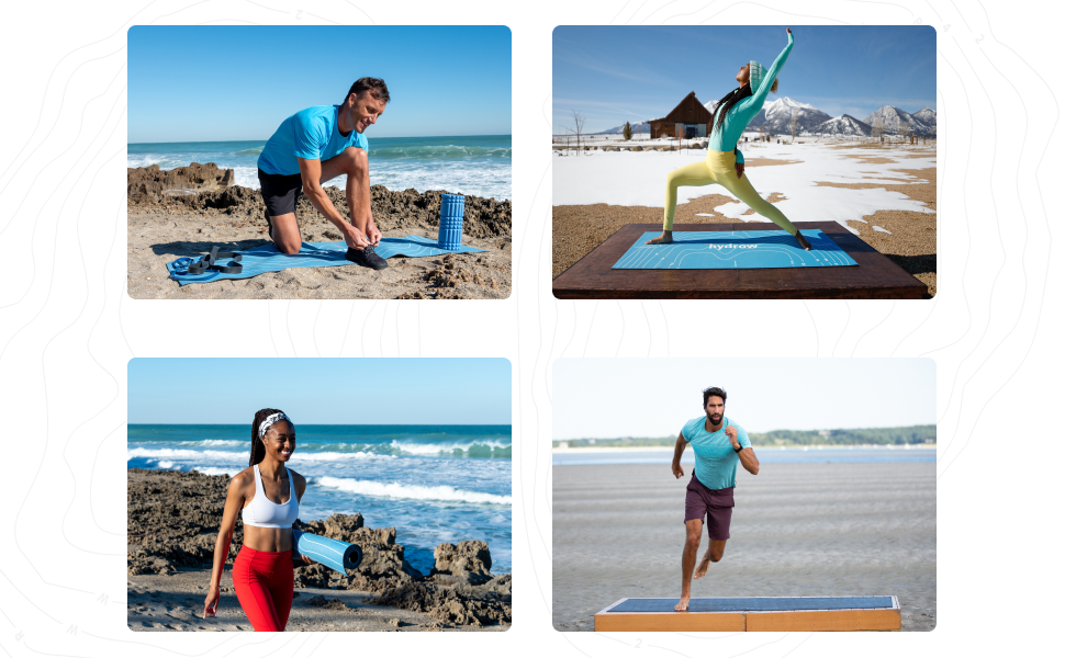 Hydrow MultiUse Workout Mat NonSlip, TwoSided Mat for