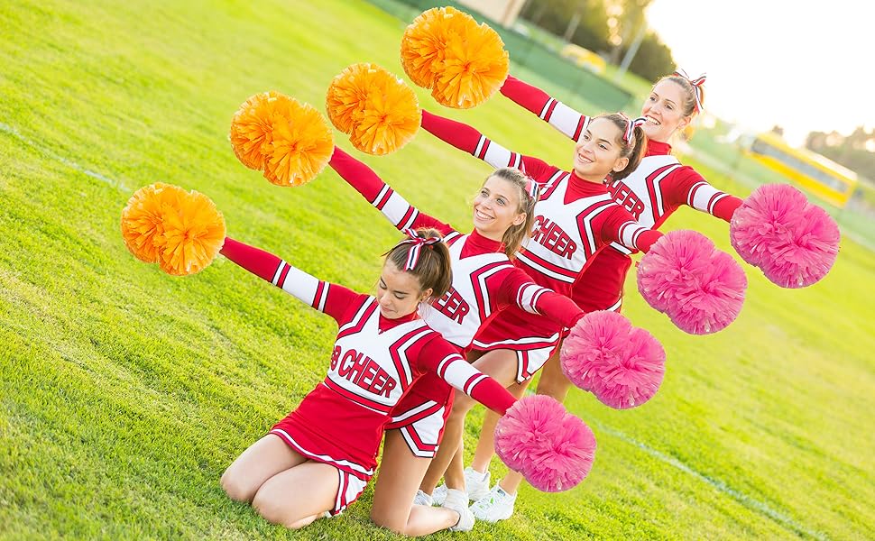 heyesaki Pom Poms Cheerleading，4 Pcs Matte Water Proof