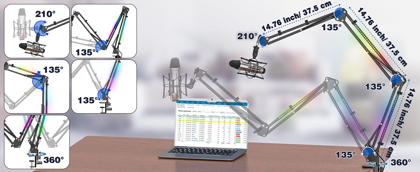 microphone arm desk mount