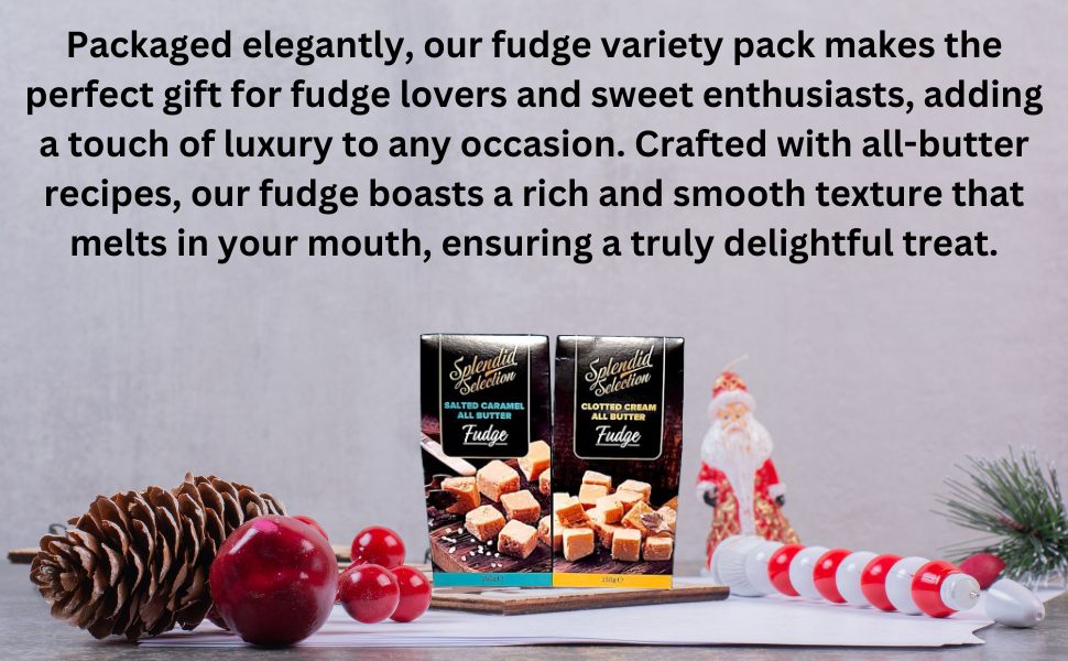 Splendid Selection Fudge Variety Pack Salted Caramel Clotted Cream All Butter Gift sweet 