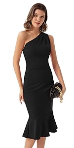 Donna Vestiti Monospalla Abito Sirena da Sera