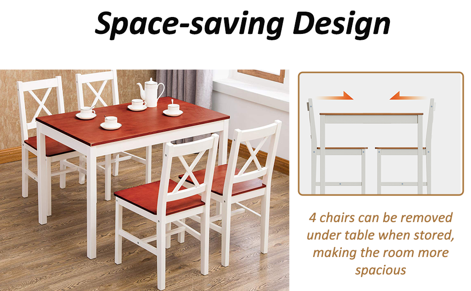 Alohappy 5 Piece Kitchen Table Set for Dining Room, Modern