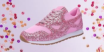 Amazon.com | Women's Glitter Sneakers Lace up Girl's Sparkly