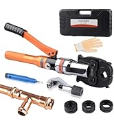 HZLZRZ ProPress Tool Copper Tube Fittings Hydraulic Copper Pipe Crimping Tool with 1/2,3/4 and 1 ...