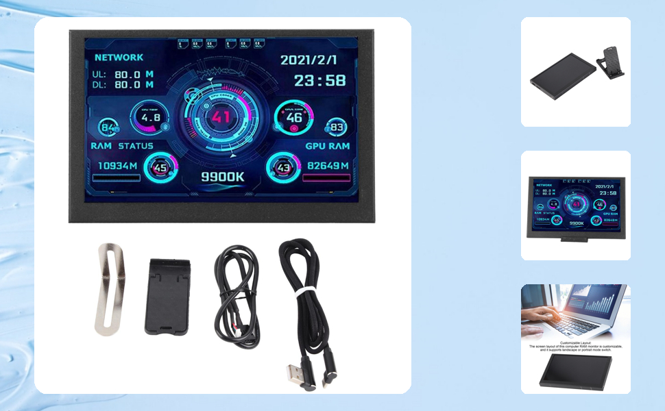 5 Inch IPS USB Mini Screen AIDA64 PC CPU GPU RAM HDD Data Monitor Computer Temperature Display