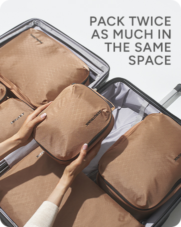 Compression Packing Cubes for Travel - Luggage Organizer Bags