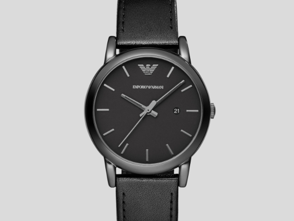 時計 Emporio Armani leather watch Emporio Armani Meccanico Skeleton Black Dial Black Steel