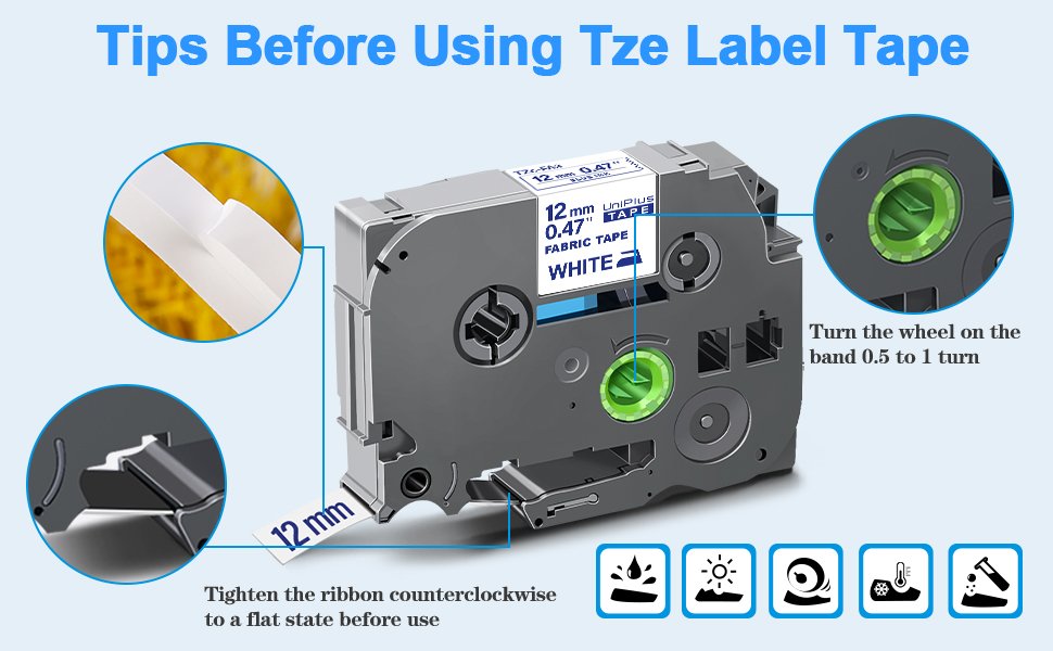 UniPlus Compatible TZe Label Tape Replacement for Brother Iron on