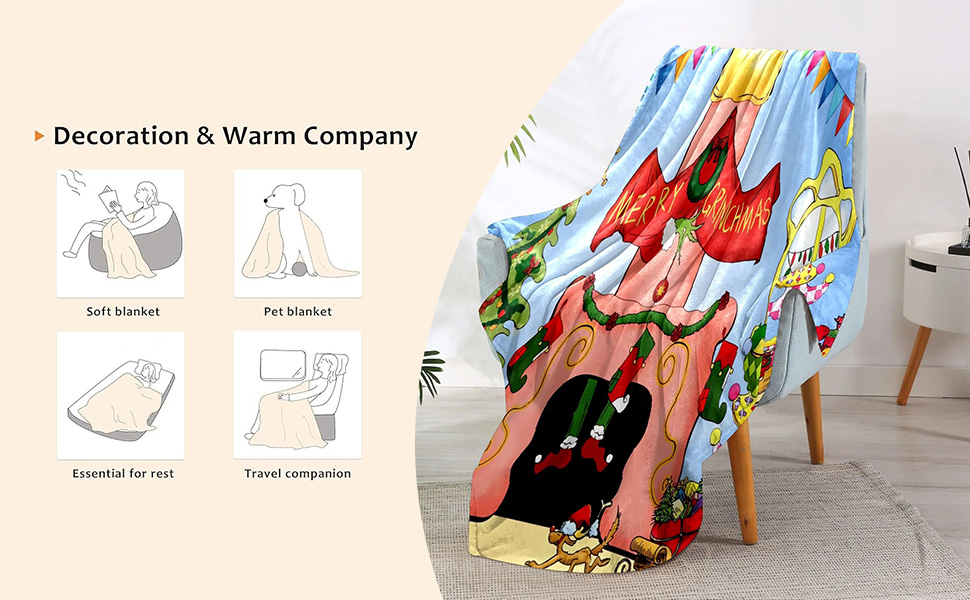 Christmas Tree Holiday Throw Blankets Soft Warm Fleece