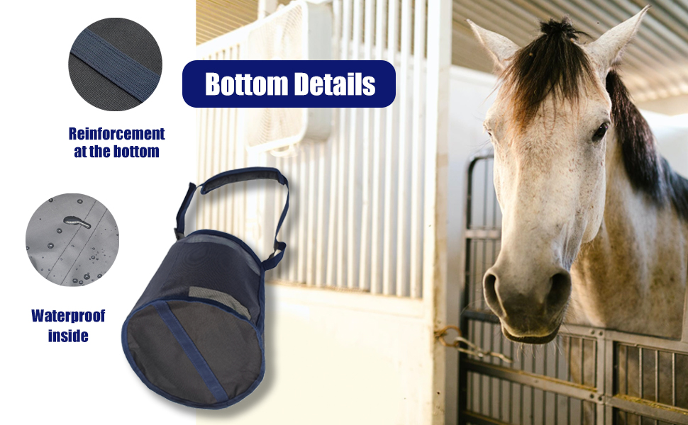 Horse Feed Bag for Grain Heavy Duty Mesh Horse Feeder