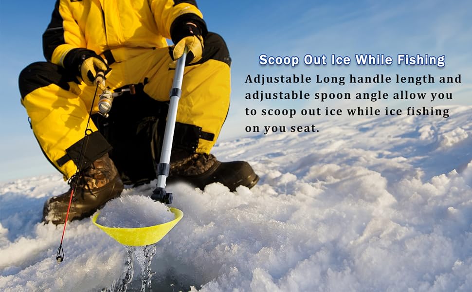 Scoop Out Ice While Ice Fishing