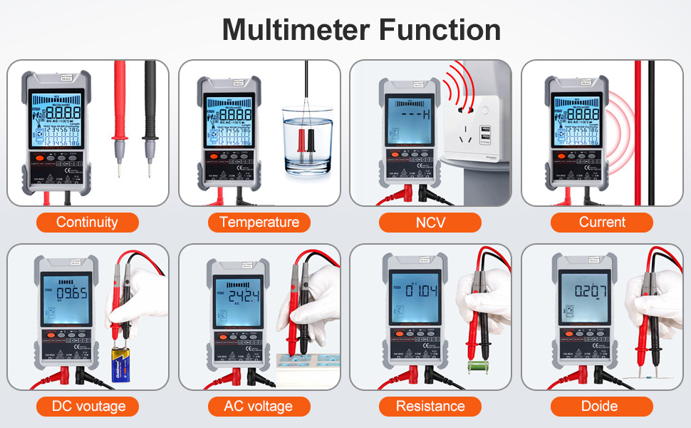 2in1 Network Cable Tester & Digital Multimeter, Upgrade Multifunctional