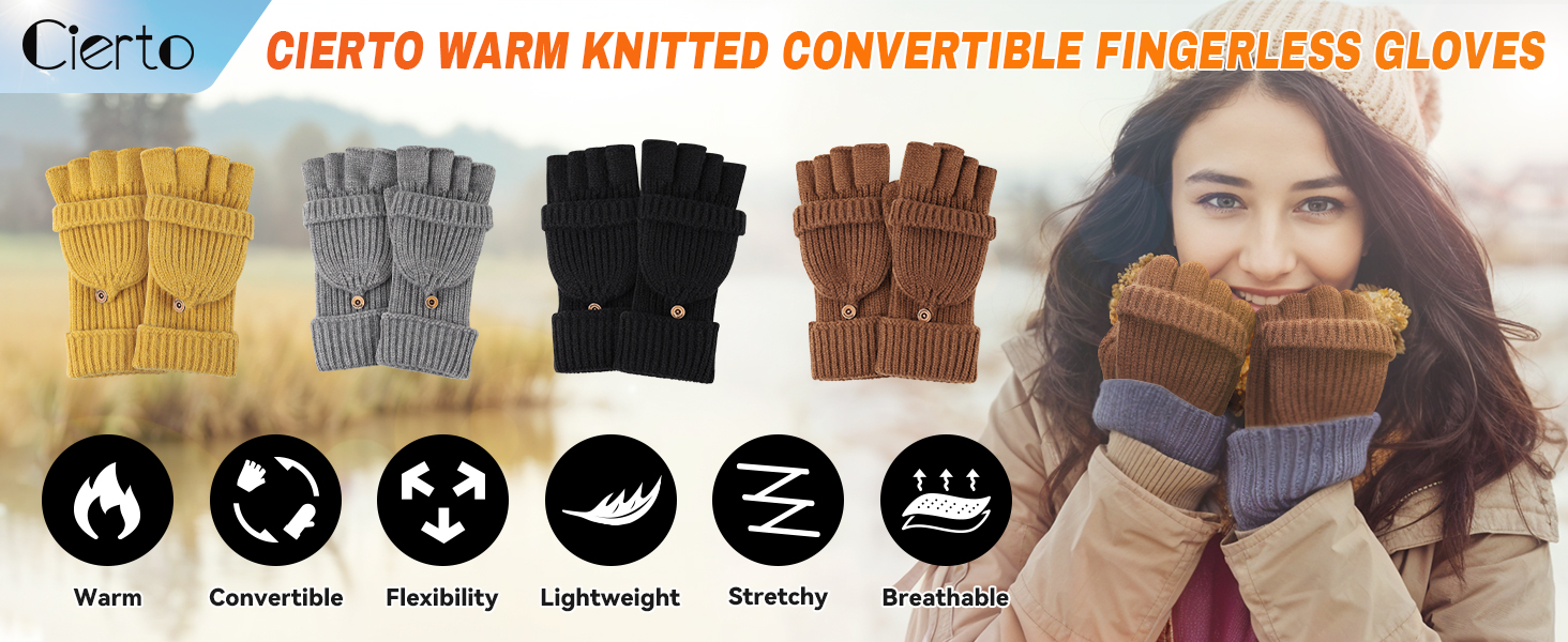 Cierto Winter Fingerless Gloves