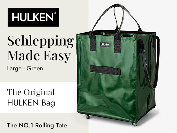 【新品】HULKEN ハルケン ローリング トートバッグ M グリーン Durable Green Tote Bag | Rolling Bag on Wheels – Hulken®