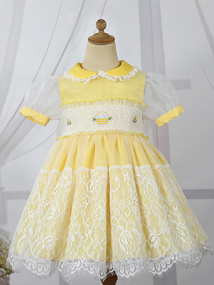 Amazon.com: Pettigirl Girls Vintage Easter Yellow Summer