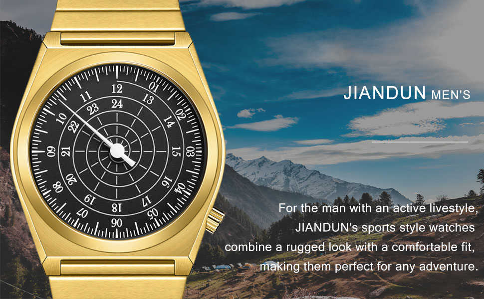 JIANDUN One Hand Watch with All Stainless Steel, Classic