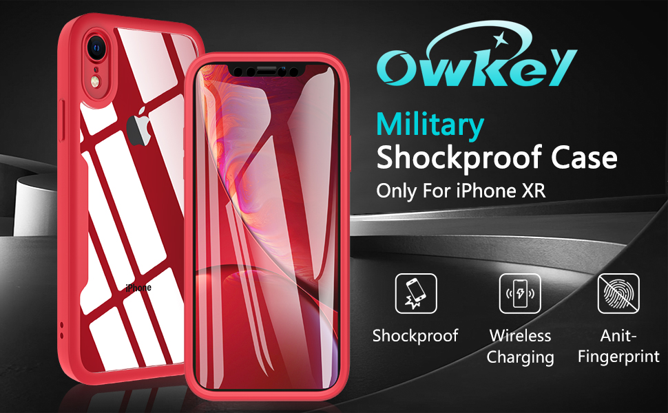 OWKEY for iPhone XR Case, [Military Grade Drop] 360° Full Body Silikon