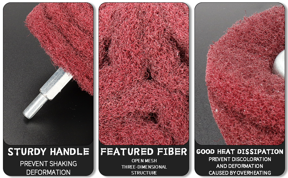 SI FANG Non Woven Abrasive Buffing Polishing Wheel Drill Buffing Attachment Set, 1