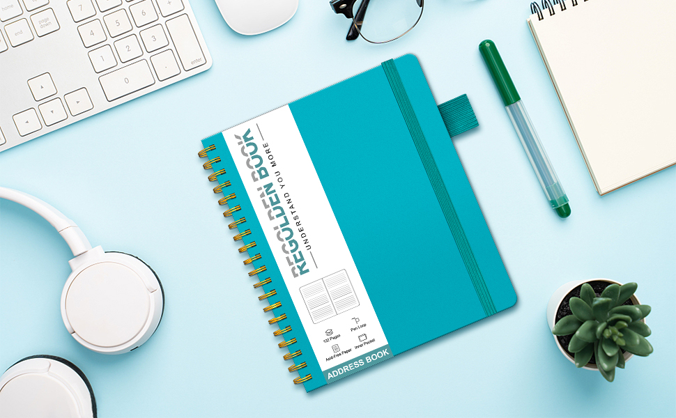 RegoldenBook Address Book with Alphabetical Tabs, Hardcover Address