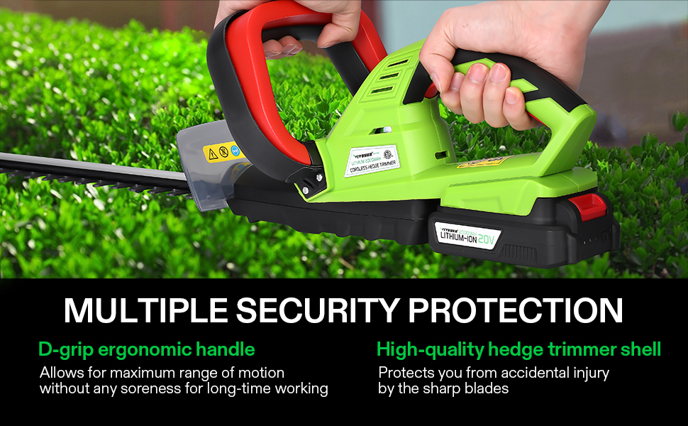 VIVOSUN 20'' Cordless Hedge Trimmer, 20V Electric Bush