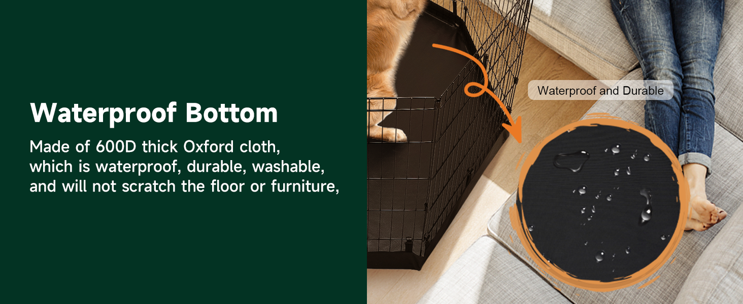 PJYuCien Dog Playpen Mesh Top Cover/Bottom Pad, Fits 8 Panels 24 Inch