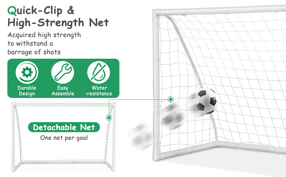 Costway Kids Portable Soccer Goal, 1.8m x 1.2m