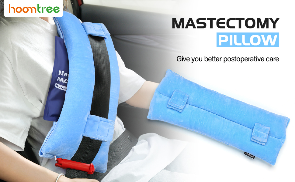 Very100 Mastectomy Pillow with Pocket,Post Surgery Seatbelt