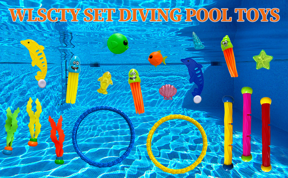 WLSCTY Diving Pool Toys for Kids,44PCS Water Toys Underwater Swimming