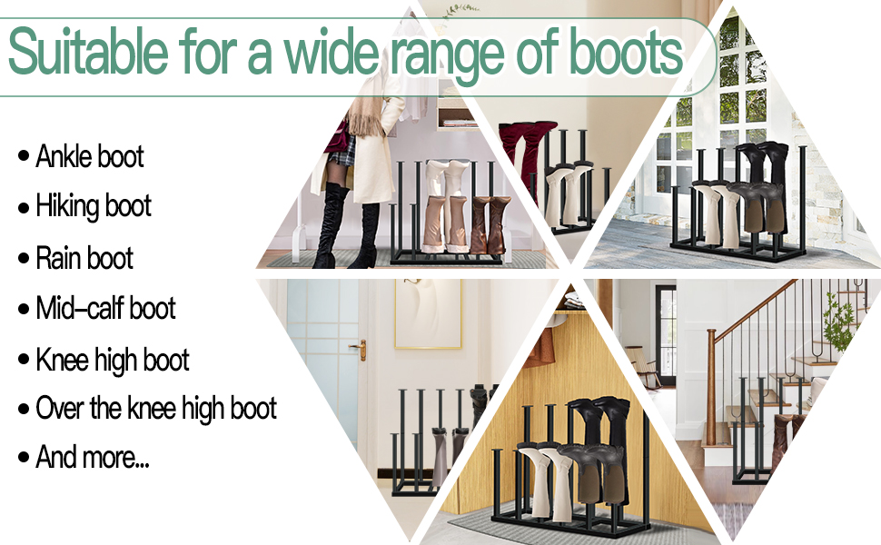 LUBORN Boot Rack Free Standing Shoe Racks for Tall Boots