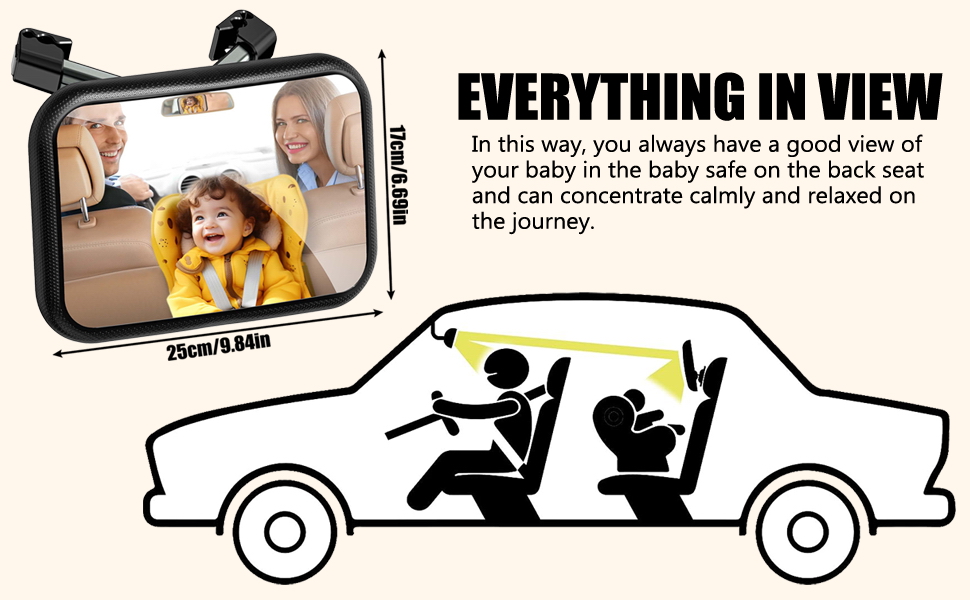 auvstar Mirror Car Baby Rear Seat Rear View Mirror Baby Car with Metal