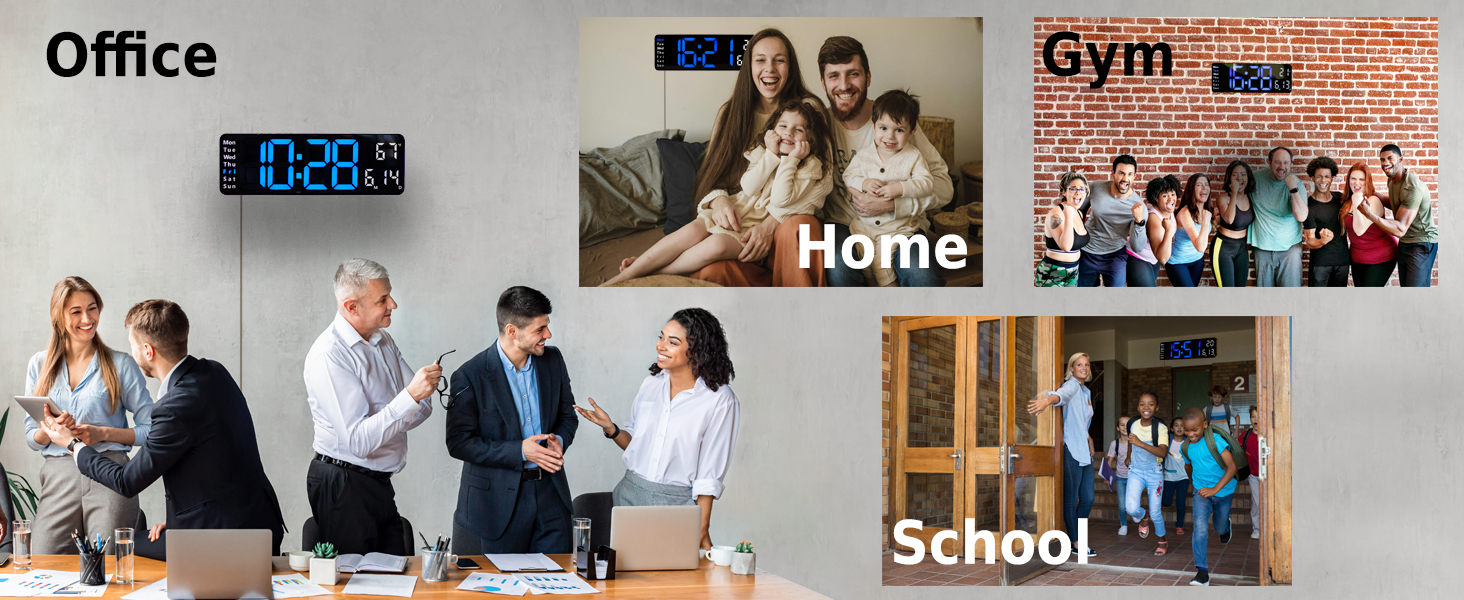 Opis Clock 1 (XL Blue & White) – Extra L... 20 Opis Clock 1 Extra Large Digital Wall Clock Use Cases