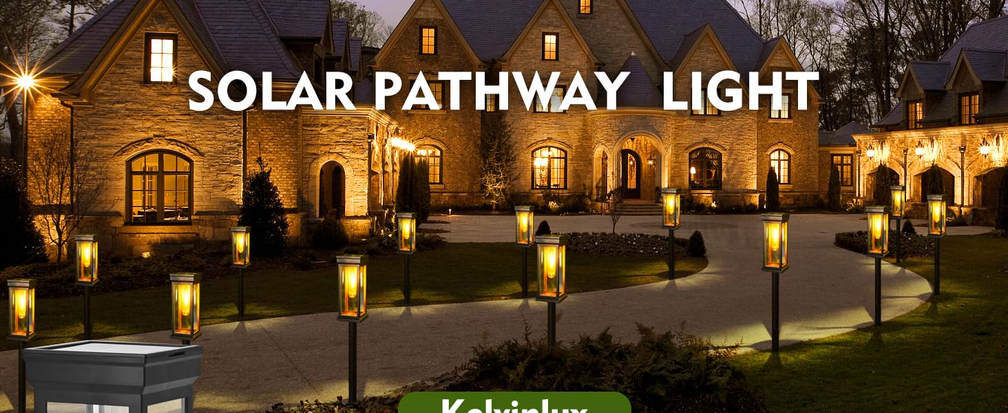 Solar Pathway Lights Outdoor 12 Pack Waterproof LED, Landscape Lighting for Driveway, Garden, Yard