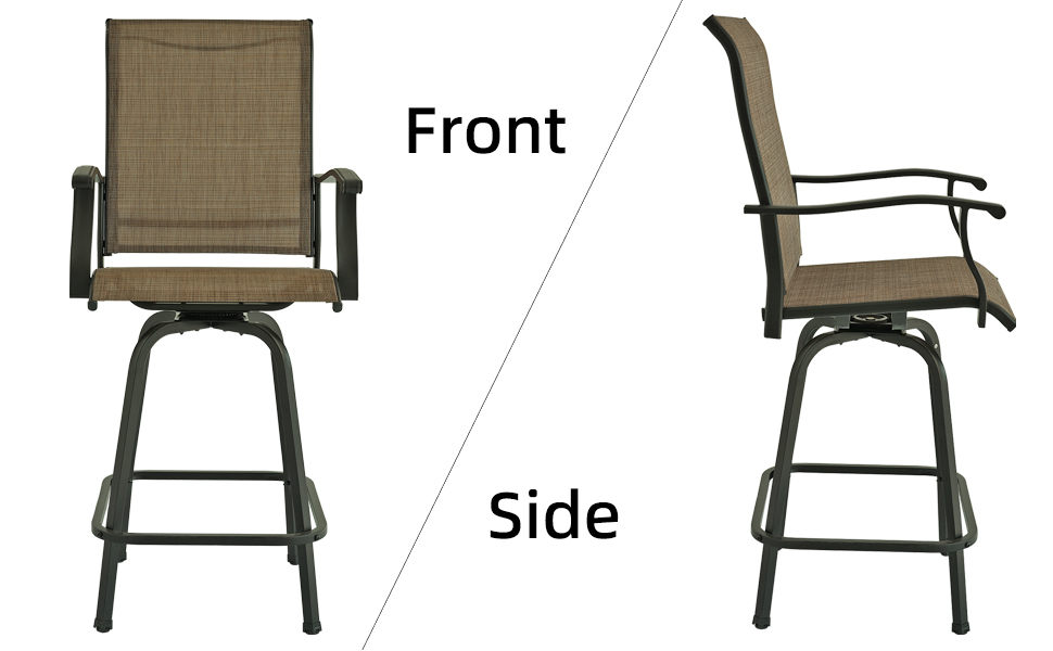 outdoor bar chairs front and side