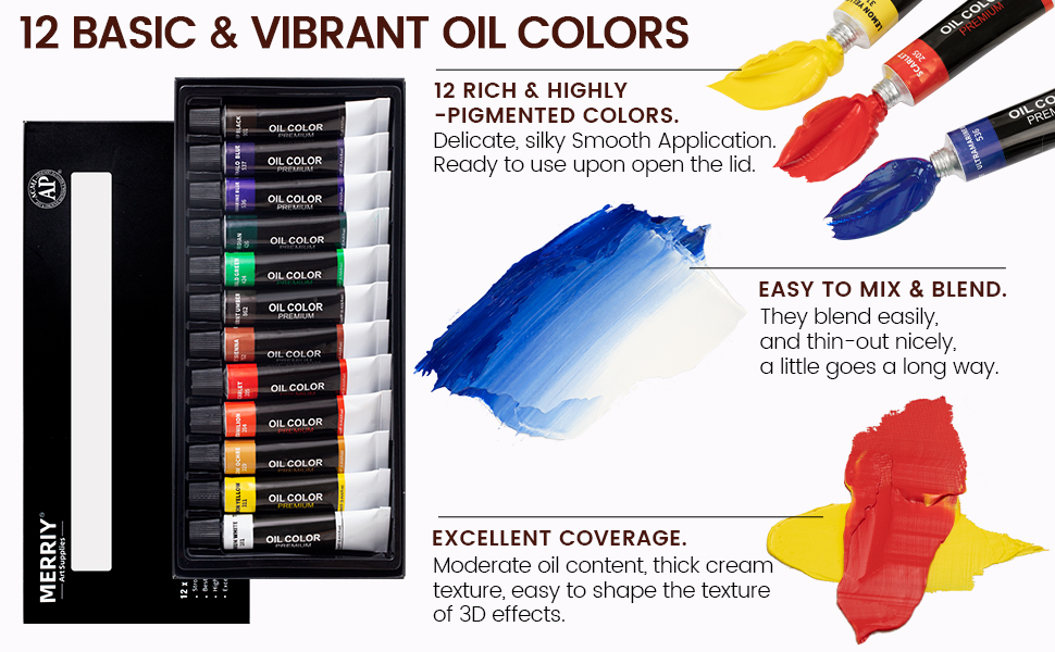 MERRIY Artist Oil Painting Set, Oil Painting Supplies Kit with Tabletop