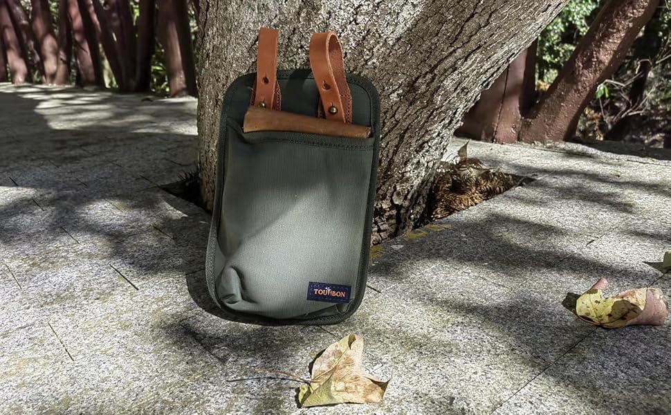 TOURBON Canvas & Leather Bicycle ULock Tote Bike Lock Holster Bag Sports & Outdoors