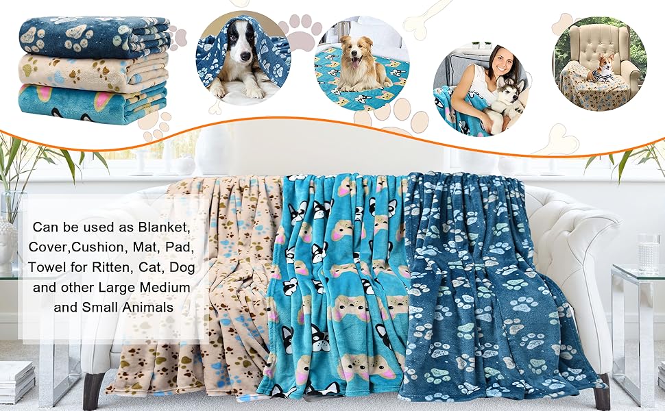 1 Pack 3 Blankets for Dogs Blankets for Large Dogs Medium