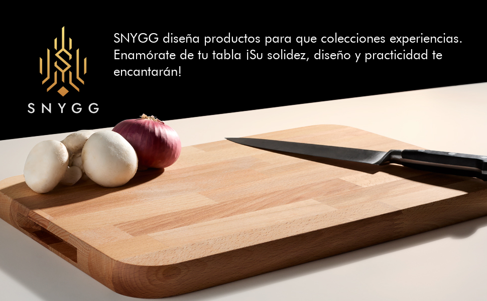 tabla de cortar SNYGG 45x30 ambientada lado reverso para cortar o servir alimentos
