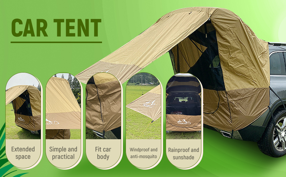Almencla Waterproof SUV Trunk Tent Rainproof Car Tail Extension Tent