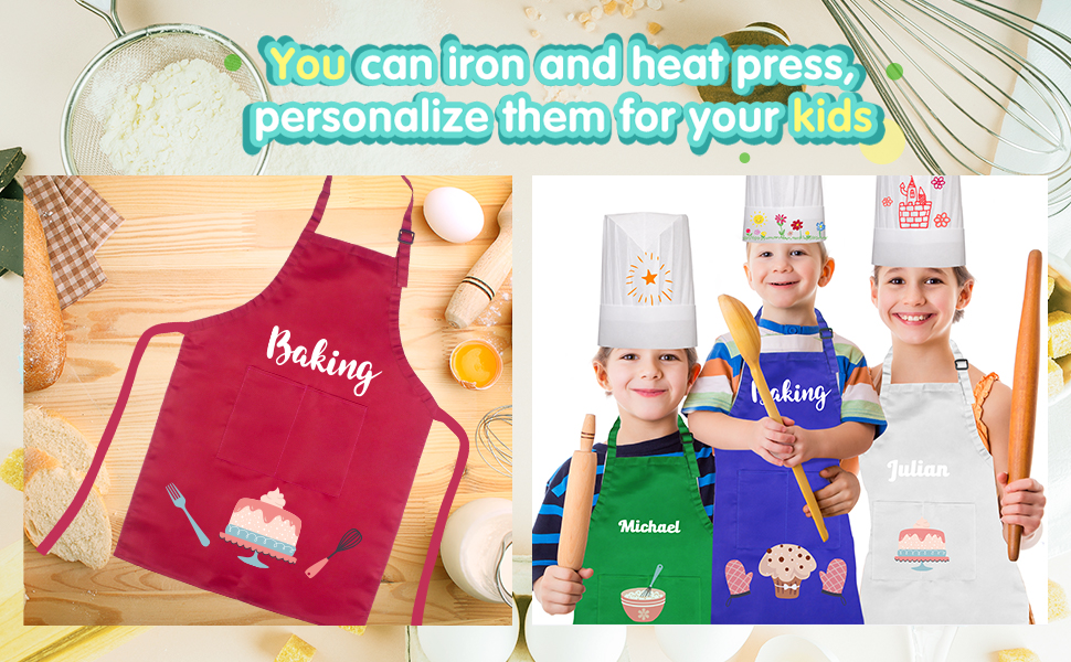 You can iron and heat press,personalize them for your kids