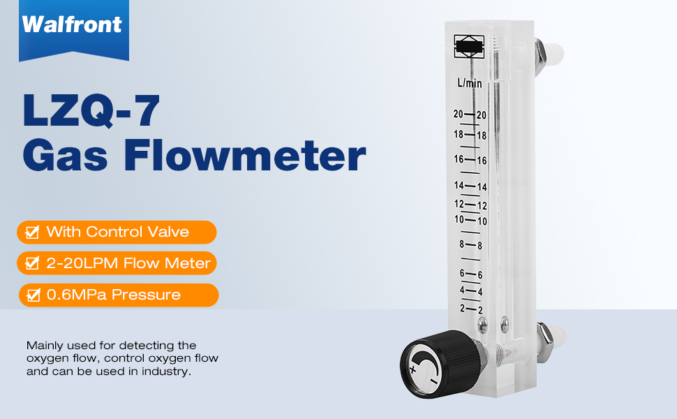 Gas Flowmeter LZQ7 Flowmeter 220LPM Flow Meter with Control Valve for