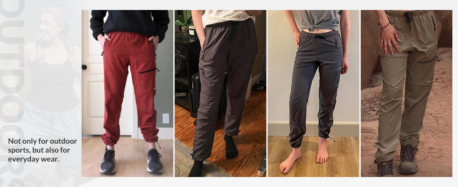 BALEAF Waterproof Trousers Womens Quick Dry Walking Hiking Cargo Pants with Zipper Pockets Lightweight UPF 50+ UV Protection 18 hiking pants for women